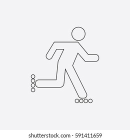Icon man scooter, line style