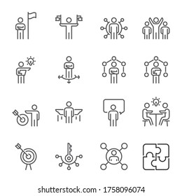 Icon Man Set Vector, People,Businessman, Teamwork