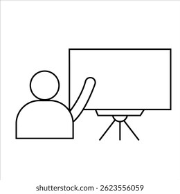 Icon man showing on presentation board on white background vector
Vector business icon