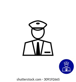 Icon of man silhouette of border control service officer
