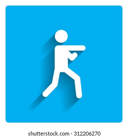 Icon of man silhouette doing karate
