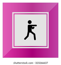 Icon of man silhouette doing karate