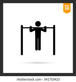 Icon of man silhouette doing pullups