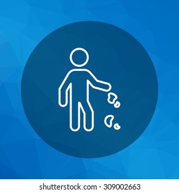 Icon of man silhouette dropping litter