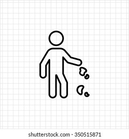 Icon of man silhouette dropping litter