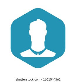 Icon man. Silhouette of a man in a flat style. Vector illustration isolated on white background for design and web.