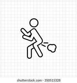Icon of man silhouette with flatulence