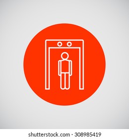 Icon of man silhouette going through metal detector gate