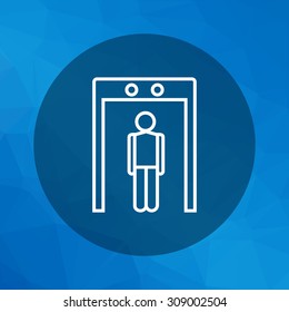 Icon of man silhouette going through metal detector gate