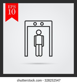 Icon of man silhouette going through metal detector gate