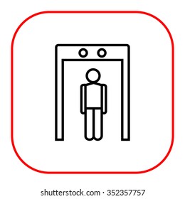 Icon of man silhouette going through metal detector gate