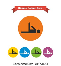 Icon of man silhouette lying on floor and exercising