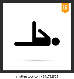 Icon of man silhouette lying on floor and exercising