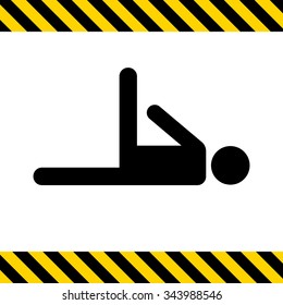 Icon of man silhouette lying on floor and exercising