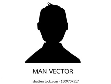 Icon  Man  silhouette on white background.Vector illustration EPS 10.