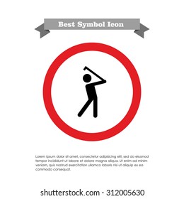 Icon of man silhouette playing golf