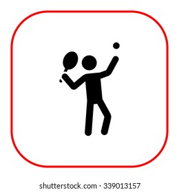 Icon of man silhouette playing tennis