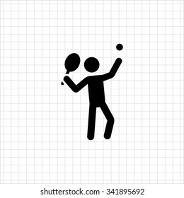 Icon of man silhouette playing tennis