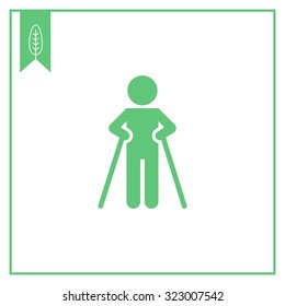 Icon of man silhouette walking with crutches