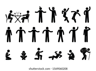 icon man stick figure people illustration fun holiday