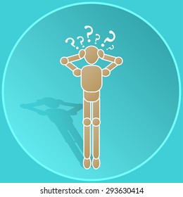 icon man - stick figure with questions