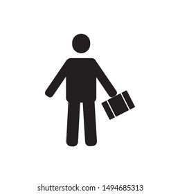  Icon man with a suitcase, on a white background vector illustration
business ideas