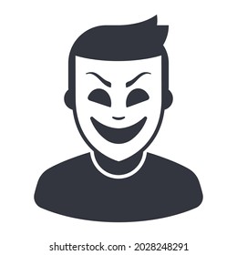 icon of a man in a theatrical mask. flat vector illustration.