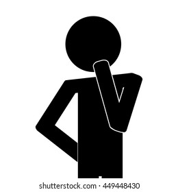 icon of man think thinking isolated vector illustration