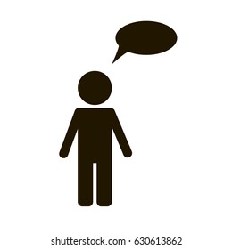 Icon man thinks on white background