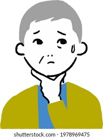 Icon of a man with a troubled face