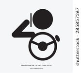  icon of man using smartphone while drive a car