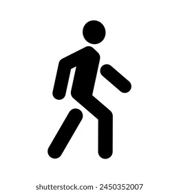 Icon of a man walking. Pedestrian movement pictogram. Stylized walking man.