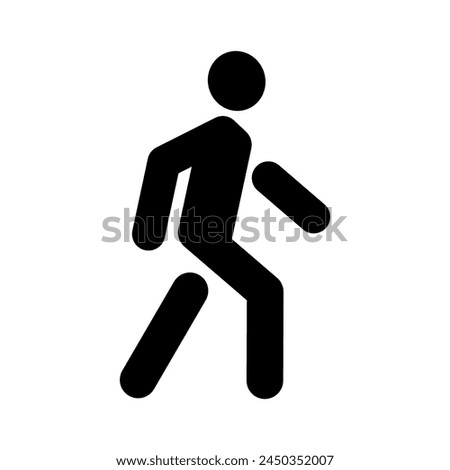 Icon of a man walking. Pedestrian movement pictogram. Stylized walking man.