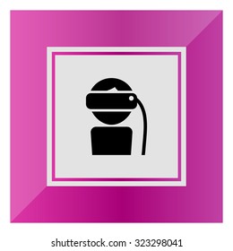 Icon of man wearing virtual reality goggles