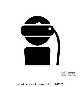 Icon of man wearing virtual reality goggles