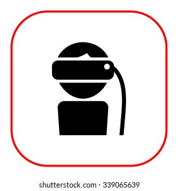 Icon of man wearing virtual reality goggles