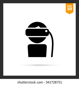 Icon of man wearing virtual reality goggles