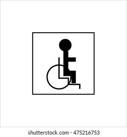 Icon man in a wheelchair. Vector, Black