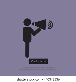 Icon of a man who speaks in a megaphone.
