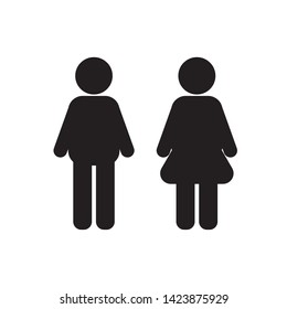 Icon man & woman isolated , Flat design