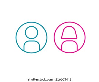 Icon Man And Woman Simple Line Vector Illustration Wc