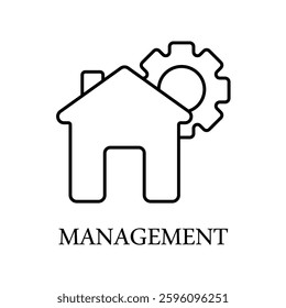 Icon a management, isolated against a clean background.
