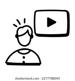 Un icono del gerente en el diseño de doodle 