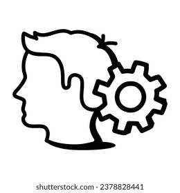 Icono del gerente en diseño de doodle, equipo con persona