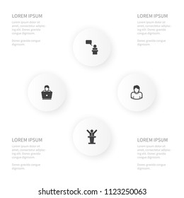 Icon manager set of lecturer, notebook, tribune and other vector objects. Also includes manager, orator, speaker elements.