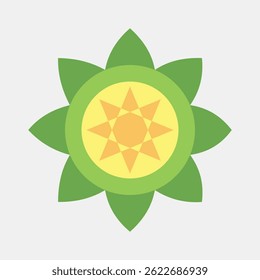 Icon mandala art. Buddhism and vesak elements. Icon in flat style.