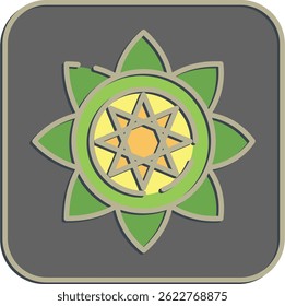 Icon mandala art. Buddhism and vesak elements. Icon in embossed style.