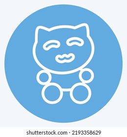 Icon Maneki Neko. suitable for Japanese symbol. blue eyes style. simple design editable. design template vector. simple illustration