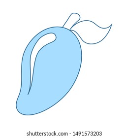 Icon Of Mango. Thin Line With Blue Fill Design. Vector Illustration.