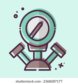 Icon Manometer. related to Welder Equipment symbol. MBE style. simple design editable. simple illustration